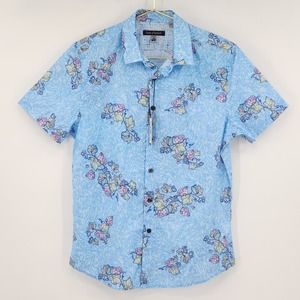 Lords of Harlech Scott Paisley Vines Blue Shirt Button Up Size Small NWT